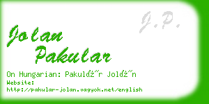 jolan pakular business card